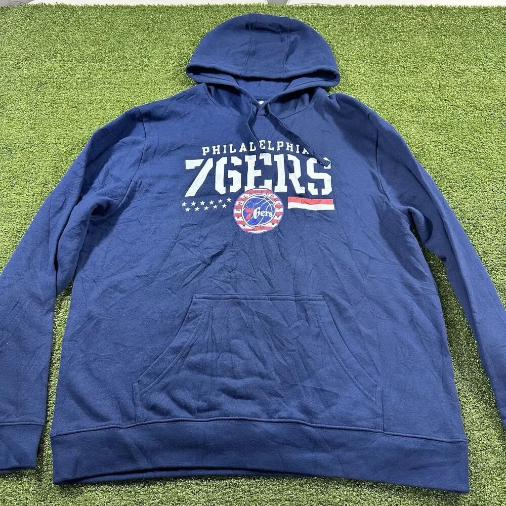 Philadelphia 76ers Fanatics Hoodie Men Blue Philadelphia XL NWOT